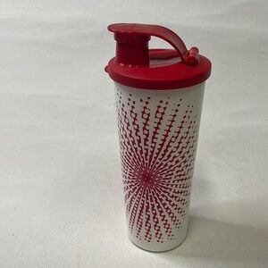 Tupperware 16oz Travel Tumbler Red Flip Top Liquid Tight Lid NWOT